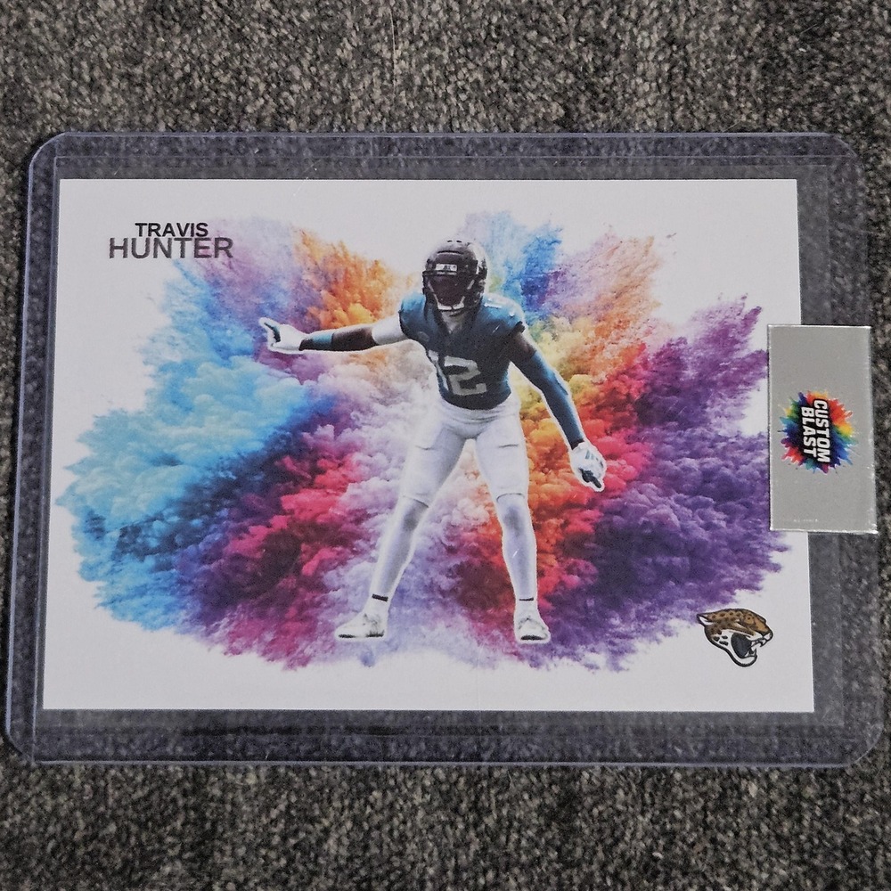 Travis Hunter CUSTOM Color Blast Football Card Jacksonville Jaguars